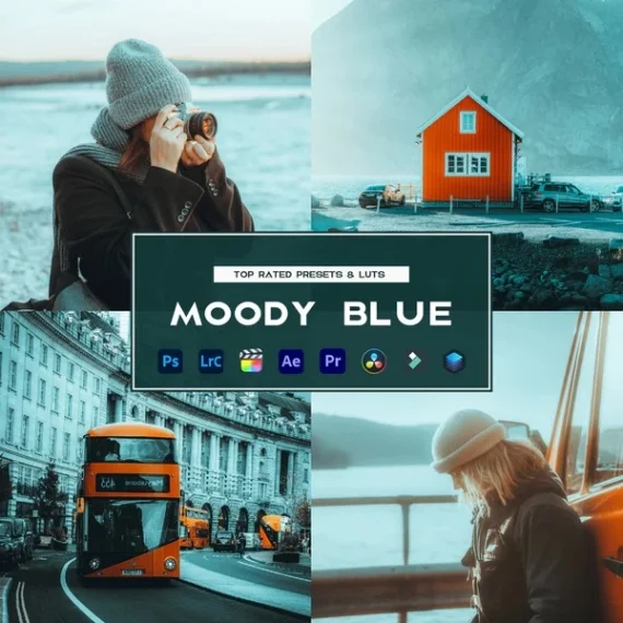 Moody Blue Preset & LUTs Collection – Cool Cinematic Tones for Travel & Landscapes