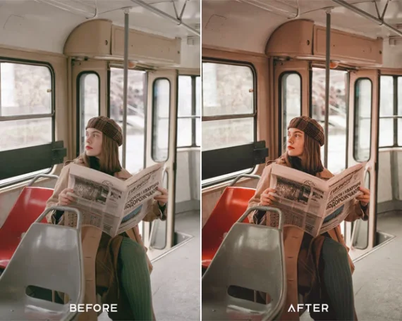 Moody Brunette Preset & LUTs Collection – Warm & Dramatic Tones — preview 4