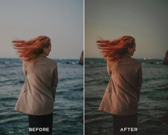 Moody Brunette Preset & LUTs Collection – Warm & Dramatic Tones — preview 5