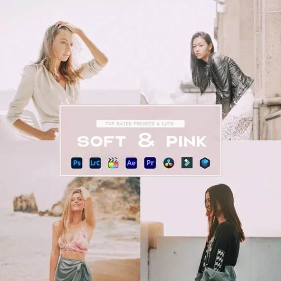 Soft & Pink Preset & LUTs Collection (Romantic Floral Edits)
