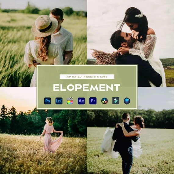 Elopement Preset & LUTs Collection – Romantic Wedding Aesthetics