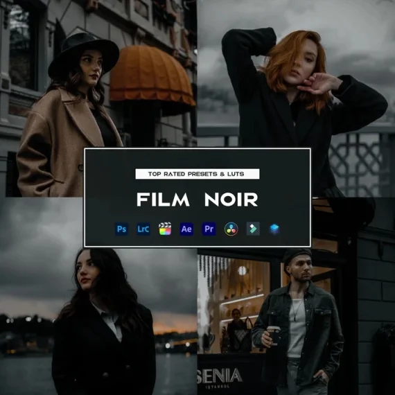 Film Noir Preset & LUTs Collection – Vintage Cinematic Looks