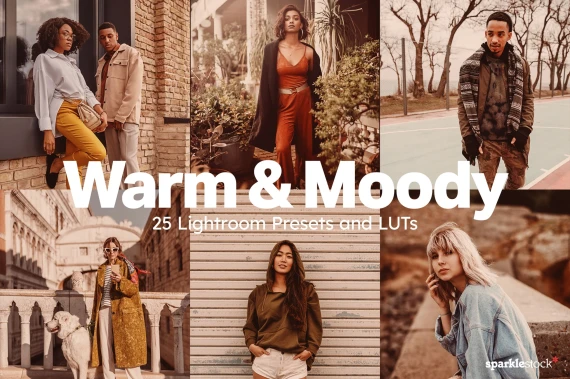 SparkleStock – 25 Warm & Moody Lightroom Presets + LUT Pack